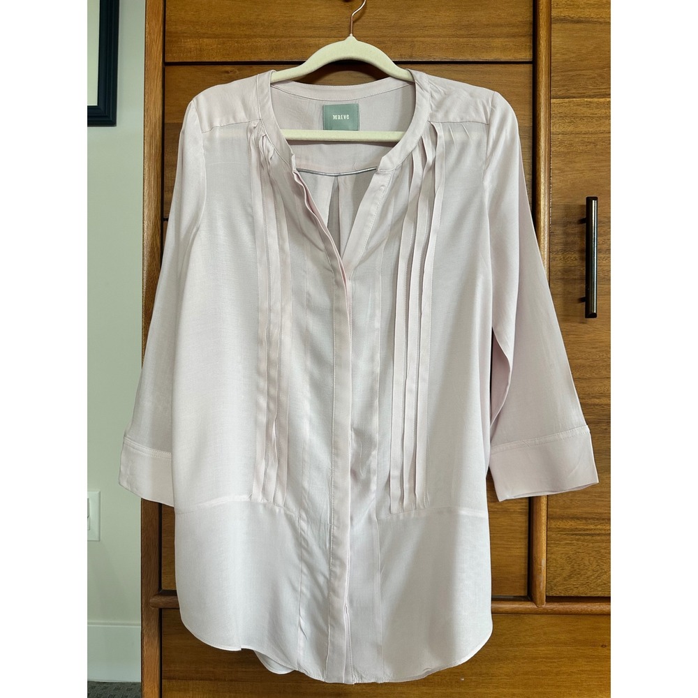 Maeve Pintuck Tunic Blouse 6 Blush Pink Good
